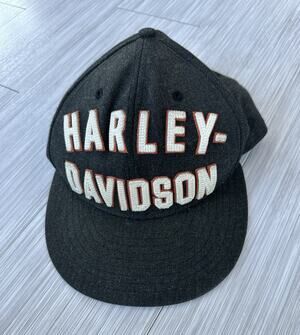 Harley-Davidson New Era 59FIFTY Fitted Hat Cap Black/Brown Brim 7 1/4